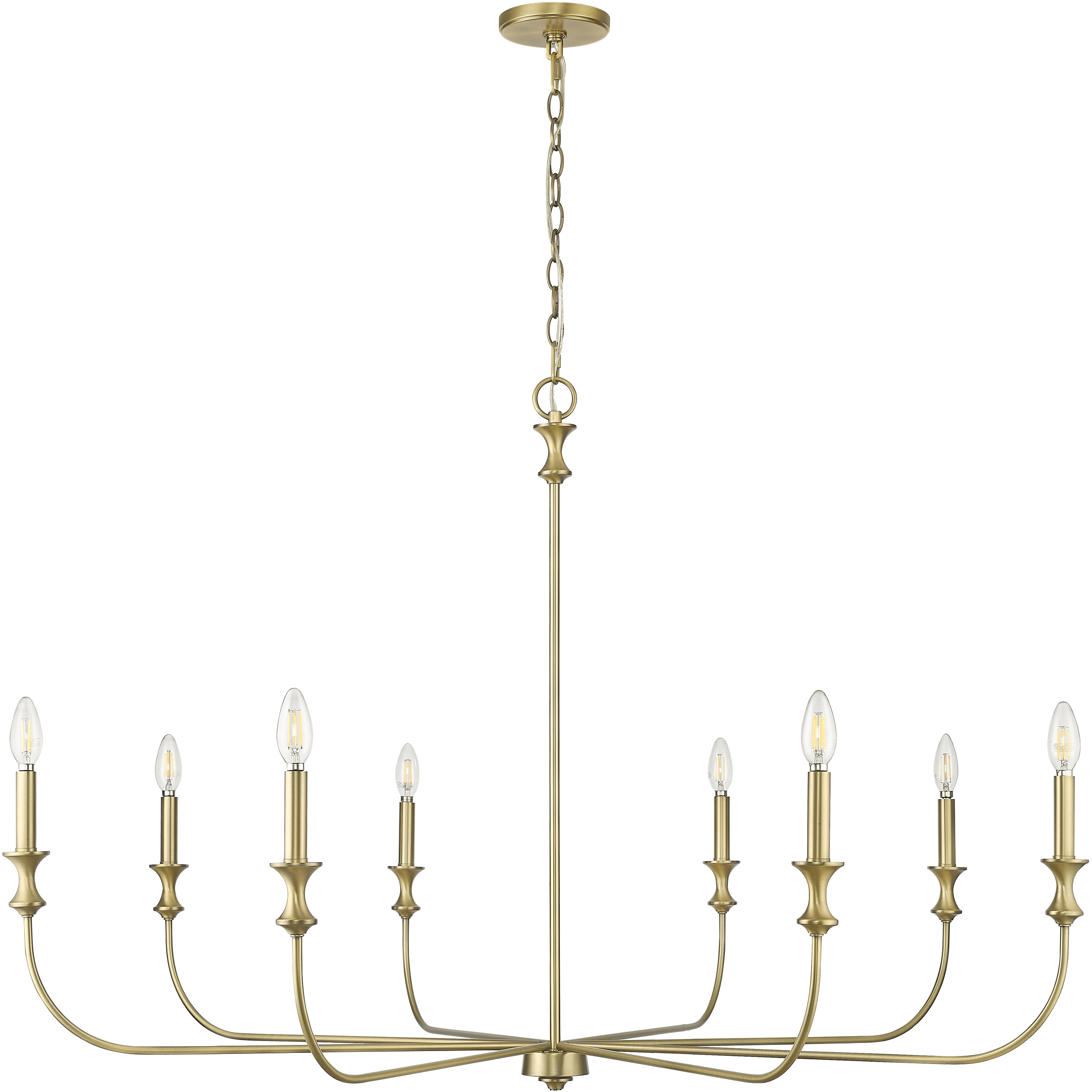 Savanne 8 Light 47.5 inch Vintage Brass Chandelier Ceiling Light
